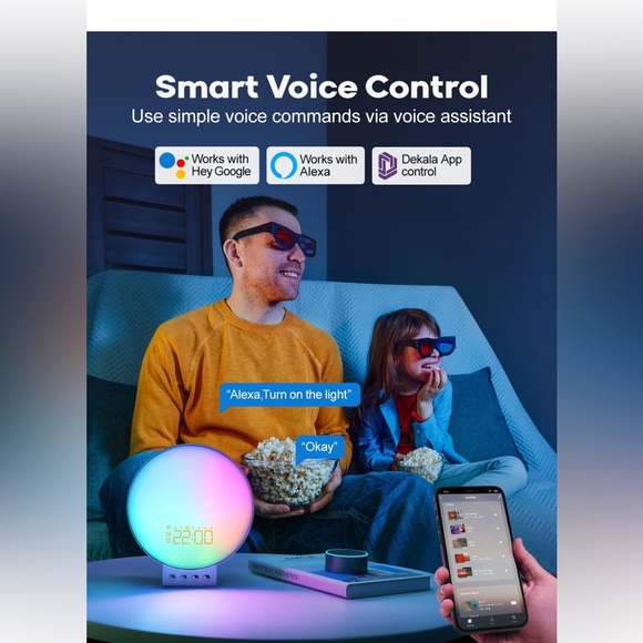 Smart Sunrise Alarm Clock App Control Bluetooth Charger - Picture 9 of 10